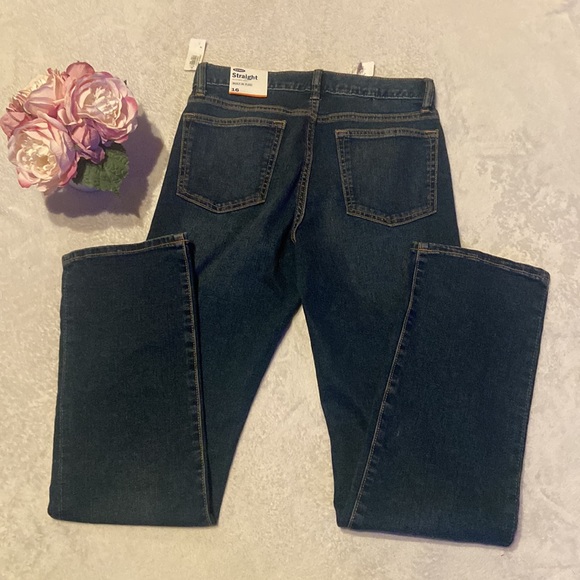 NWT Boys Size 16 OLD NAVY Straight Adjustable Waist Built In Flex Blue Jeans - Picture 6 of 12